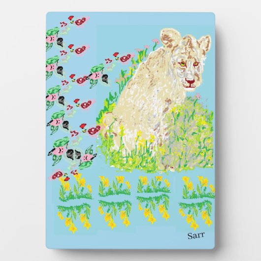 Tafelplaat met asel: Afrikaanse leeuw Fotoplaat (voorkant)