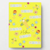 Tafelplaat met gele Easel-Baby-vliegtuig Fotoplaat (voorkant)