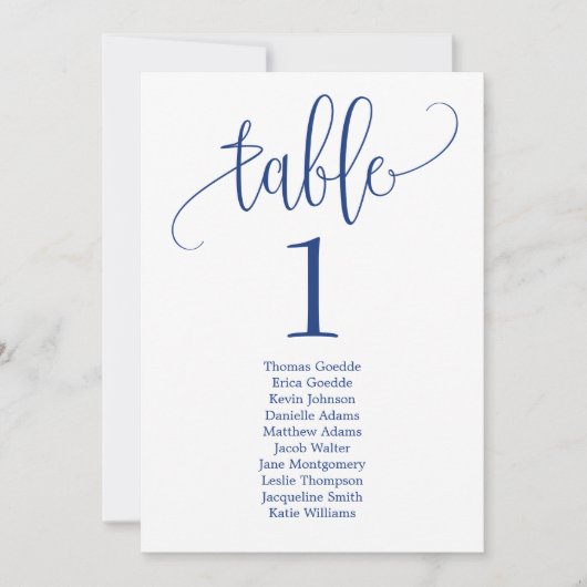Tafelplaatjes Kaart Lovely Calligraphy Navy (Voorkant)