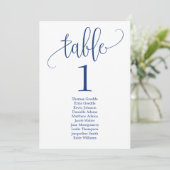 Tafelplaatjes Kaart Lovely Calligraphy Navy (Staand voorkant)