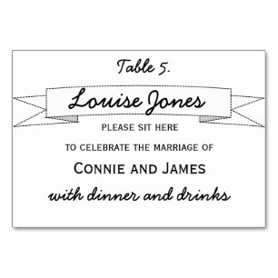 Tafelplaats Naam voor bruiloft Kaart