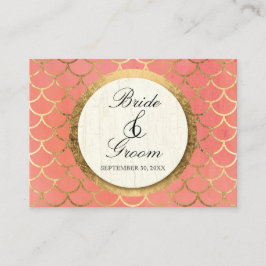 Tafelplaatskaarten Art Deco Shell Faux Gold Weddin Plaatskaartje