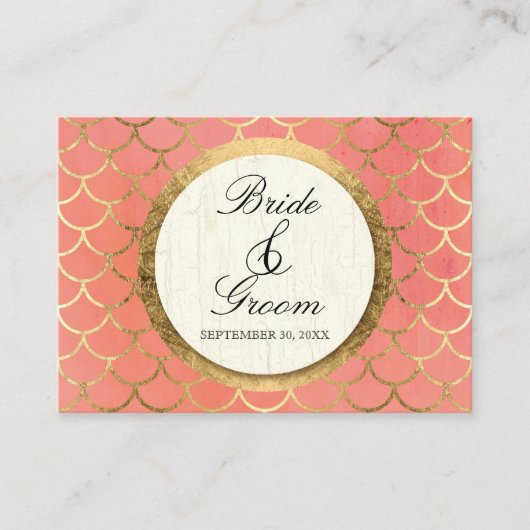 Tafelplaatskaarten Art Deco Shell Faux Gold Weddin Plaatskaartje (Voorkant)