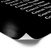 Tafelplan zwart-witte bruiloft 8 tafels perfect poster (Hoek)