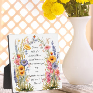 Tafelplaquette met wildebloemengeest fotoplaat
