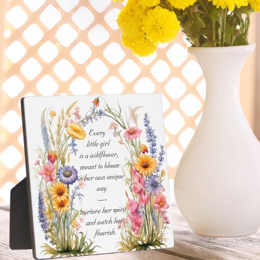 Tafelplaquette met wildebloemengeest fotoplaat