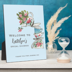 Tafelplaquette voor Whimsical Bruidstheeceremonie Fotoplaat
