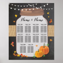 Tafelpompoen Herfst Chalk Poster Zitplaats