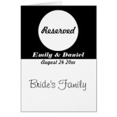 Tafelreservering Kaart Zwart-wit bruiloft (Voorkant)