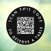 Tafelreservering zwarte cirkel QR-code Raamsticker (Vel 3)