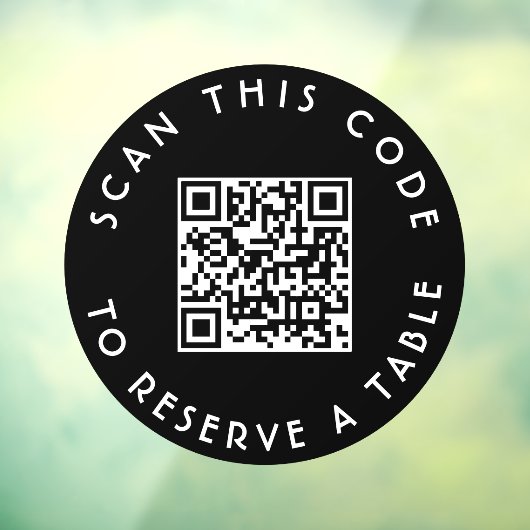 Tafelreservering zwarte cirkel QR-code Raamsticker (Vel 3)
