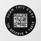 Tafelreservering zwarte cirkel QR-code Raamsticker (Vel)