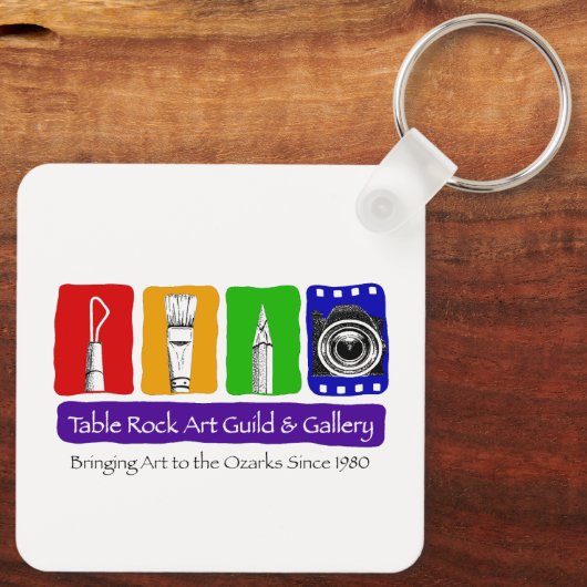 Tafelrots Art Gallery Square Sleutelhanger (Achterkant)