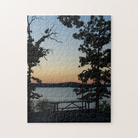 Tafelrots Silhouette Zonsondergang Legpuzzel (Verticaal)