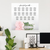 Tafelroze roze roodroze uithangbord poster (Thuiskantoor)