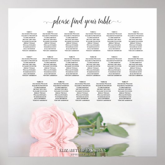 Tafelroze roze roodroze uithangbord poster (Voorkant)