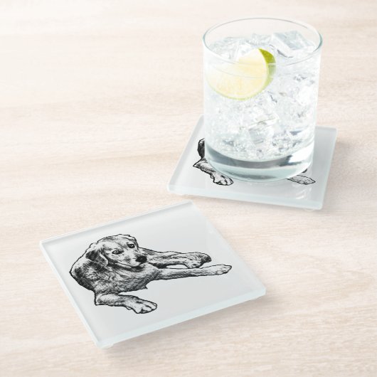 Tafelrust: Gouden Graan Glazen Onderzetter (Schuin)