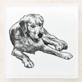 Tafelrust: Gouden Graan Glazen Onderzetter (Voorkant)