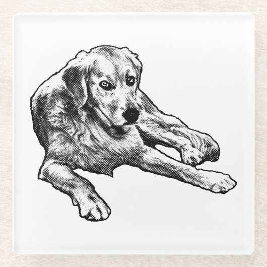 Tafelrust: Gouden Graan Glazen Onderzetter (Voorkant)