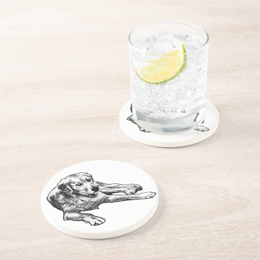 Tafelrust: Gouden Graan Zandsteen Onderzetter (Zijkant)