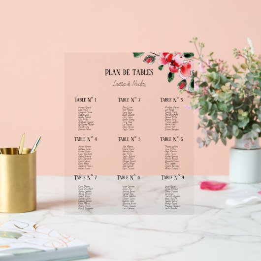 Tafelschema Acryl Bord (Huwelijk)