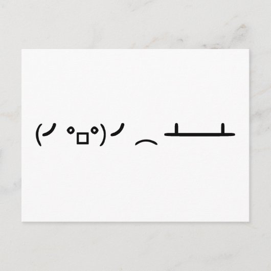 Tafelschuif ascii emoticon briefkaart (Voorkant)