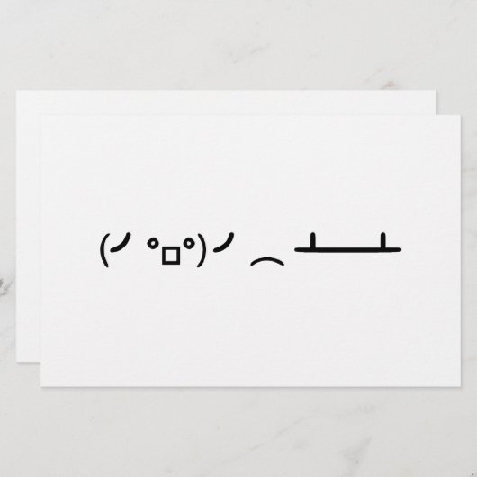 Tafelschuif ascii emoticon briefpapier (Voorkant / Achterkant)