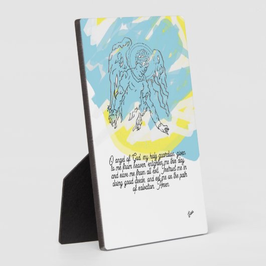 Tafelschuinezel met canvas: beschermengel fotoplaat (Zijkant)