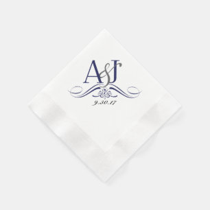 Tafelservet met gestempeld monogram servetten