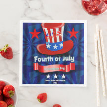 Tafelservies papieren servet 4 juli-feest