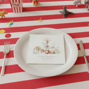 Tafelservietten met vintage circus thema voor baby servet