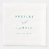 Tafelservietten van aqua papier voor trouwdecorati servet (Voorkant)