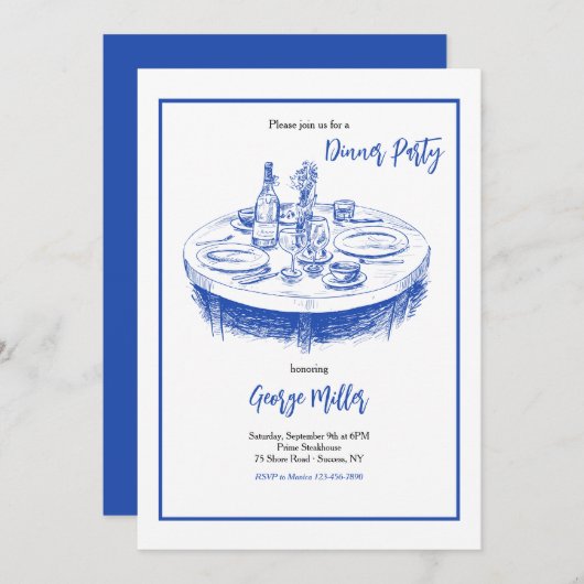 Tafelsetting Uitnodiging (Voorkant / Achterkant)