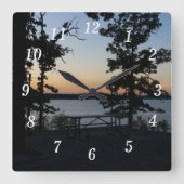 Tafelsteen Zonsondergang Wandklok (Voorkant)