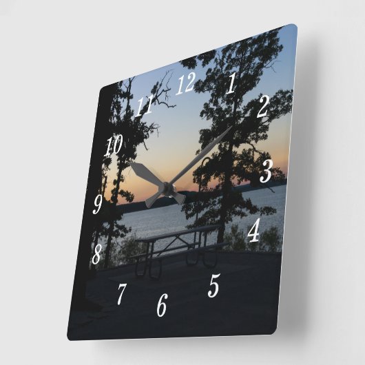 Tafelsteen Zonsondergang Wandklok (Hoek)