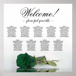 Tafelstoelenkaart Trouwtafel Smaragdgroene Roos 9 Poster