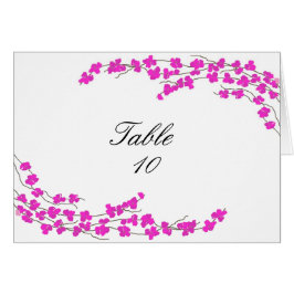 Tafelstoelkaart met bloesem - Magenta