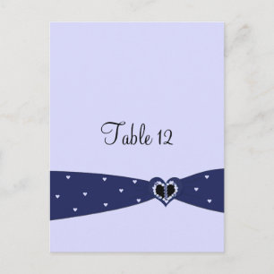 Tafelstoelkaart met marineblauw lint briefkaart