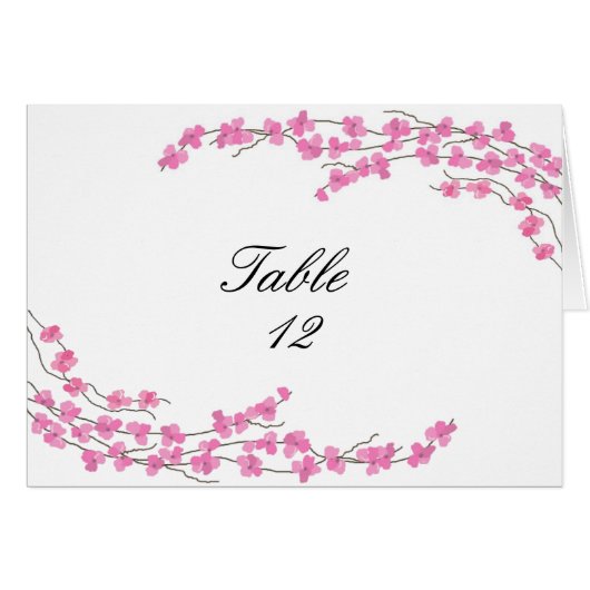 Tafelstoelkaart Roze Bloesems (Voorkant Horizontaal)