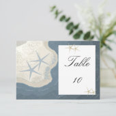 Tafelstoelnummers met zeesterren en oceaan kaart (Staand voorkant)