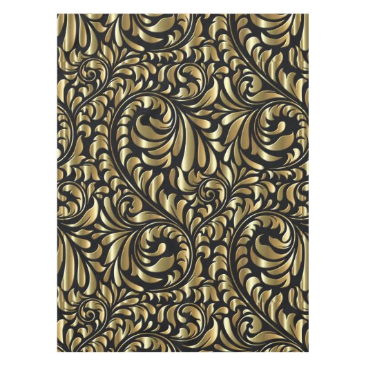 Tafelstof - Drama in zwart en goud Tafelkleed (Voorkant)