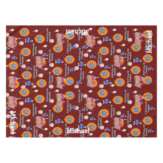 Tafelstof, Happy 4th Birthday, #4 Tafelkleed (Voorkant (Horizontaal))