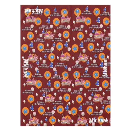 Tafelstof, Happy 4th Birthday, #4 Tafelkleed (Voorkant)
