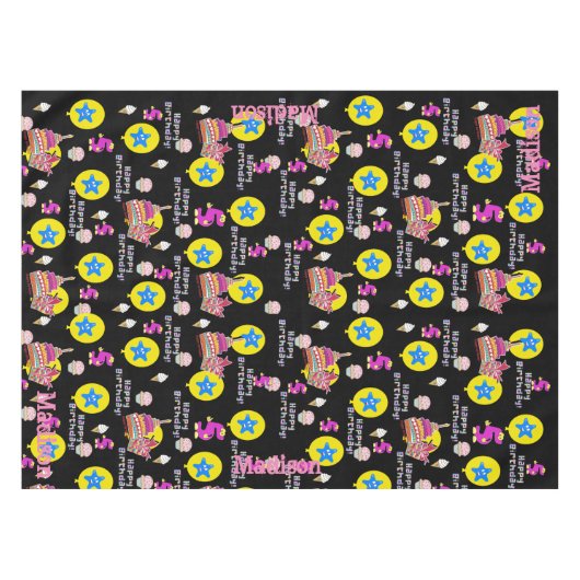 Tafelstof, Happy 5th Birthday, #5 Black Tafelkleed (Voorkant (Horizontaal))