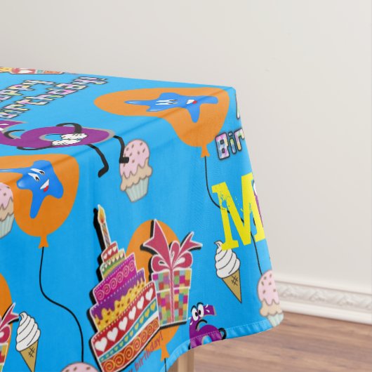 Tafelstof, Happy 6th Birthday, #6 Yellow Tafelkleed (Voorbeeld)