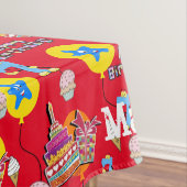 Tafelstof, Happy 7th Birthday, #7 Red Tafelkleed (Voorbeeld)