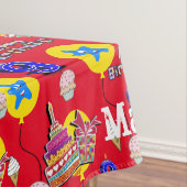 Tafelstof, Happy 9th Birthday, #9 Red Tafelkleed (Voorbeeld)
