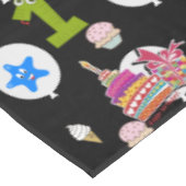 Tafelstof, Happy First Birthday, #1 Black Tafelkleed (Gekanteld)