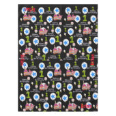 Tafelstof, Happy First Birthday, #1 Black Tafelkleed (Voorkant)