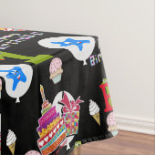 Tafelstof, Happy First Birthday, #1 Black Tafelkleed (Voorbeeld)